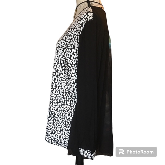 NWT Beta’s Choice X-Large Long Sleeve Black/White Pullover Blouse - Picture 2 of 6